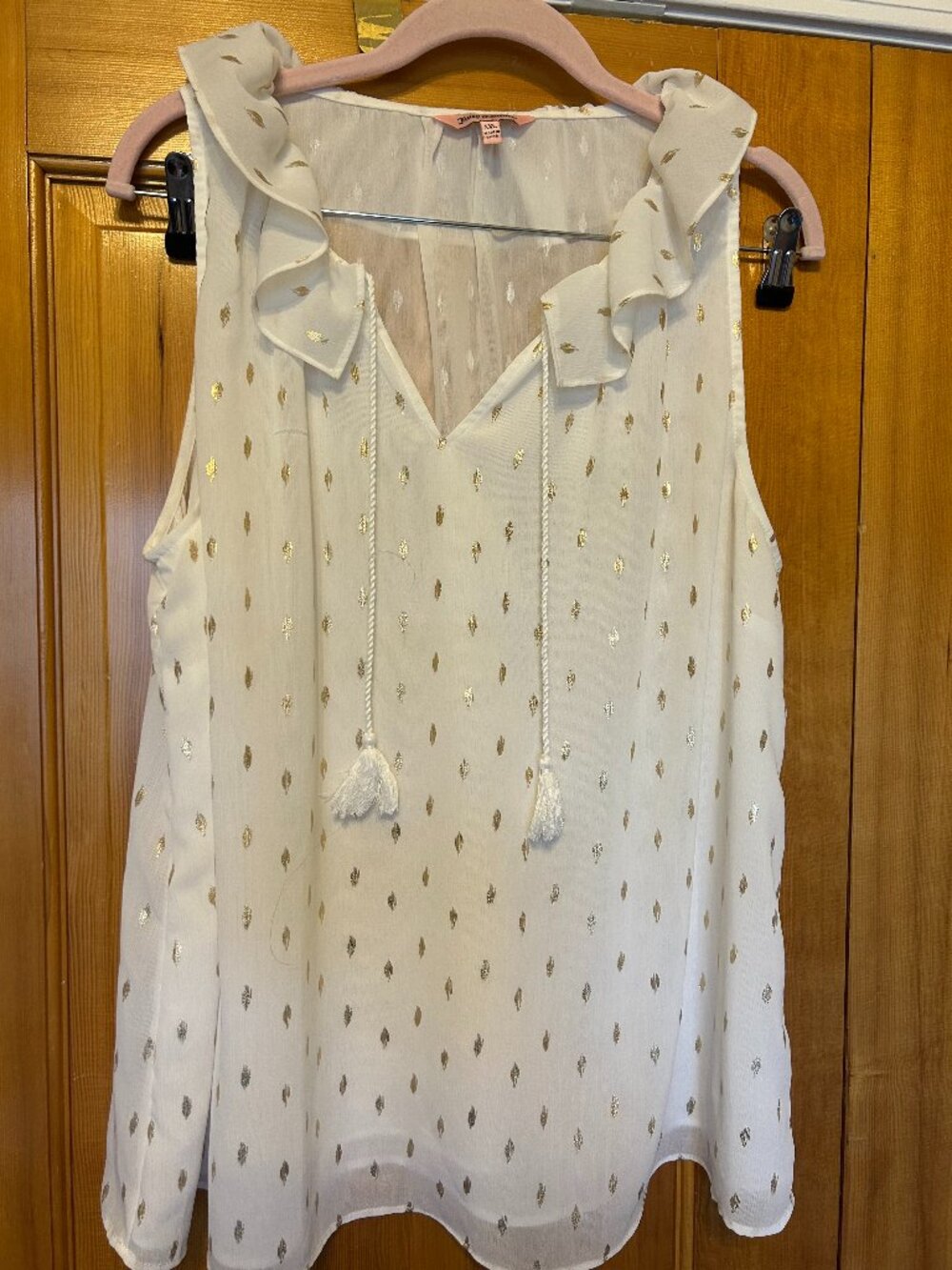 Juicy Couture sleeveless top, white/gold - SZ XXL